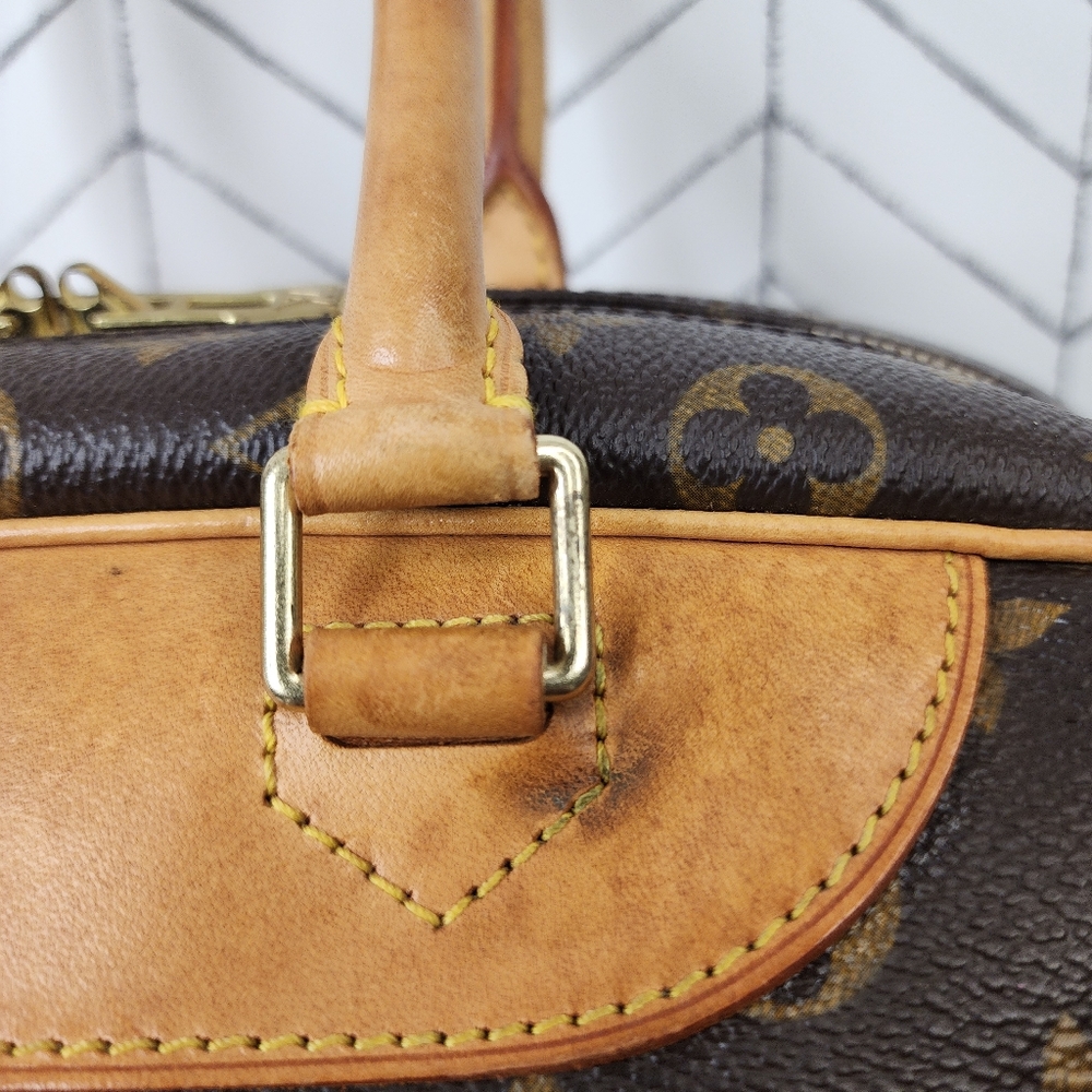 Louis Vuitton Brown Monogram Canvas Top Handle Satchel with Tan Leather Trim - Picture 9 of 16